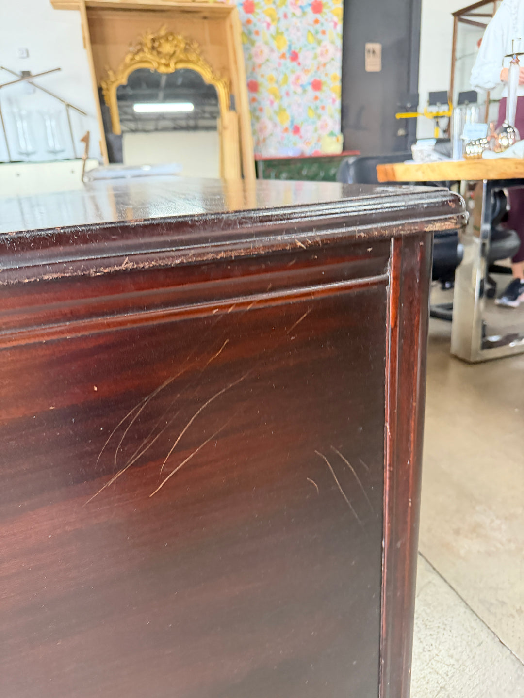 Vintage Rucker Fuller Wooden Desk (Scratches on top)