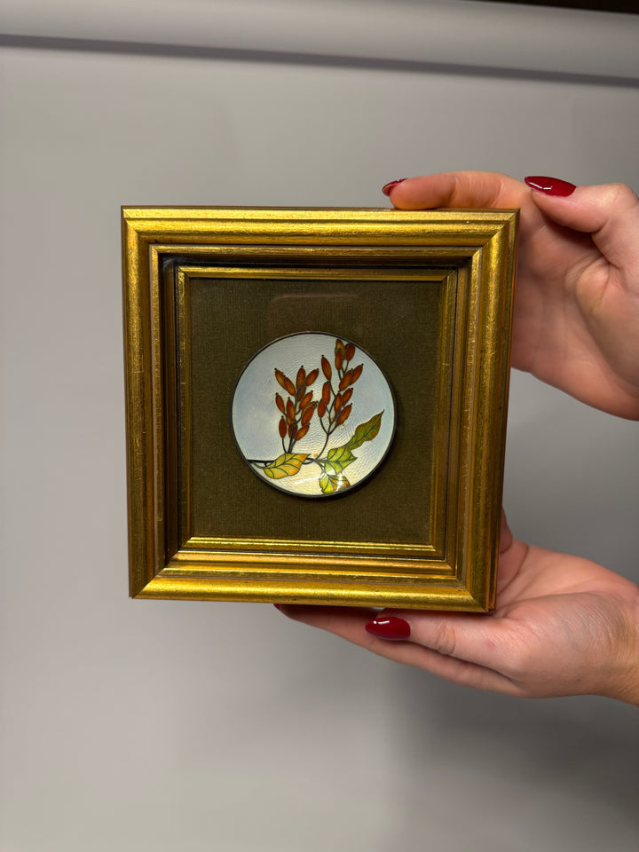 Italian Pietra Dura Circle Dish Framed