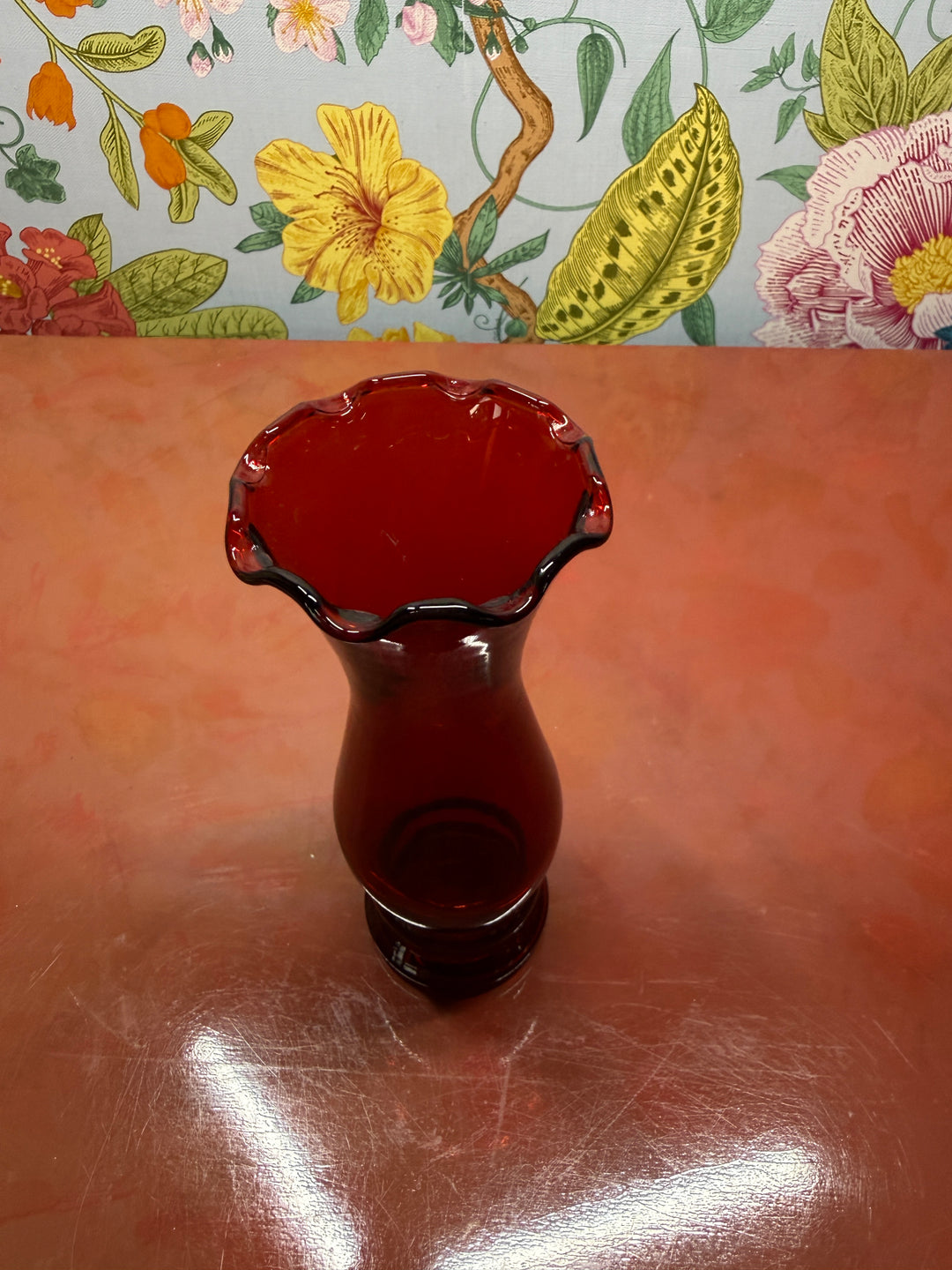 Red Glass Vase