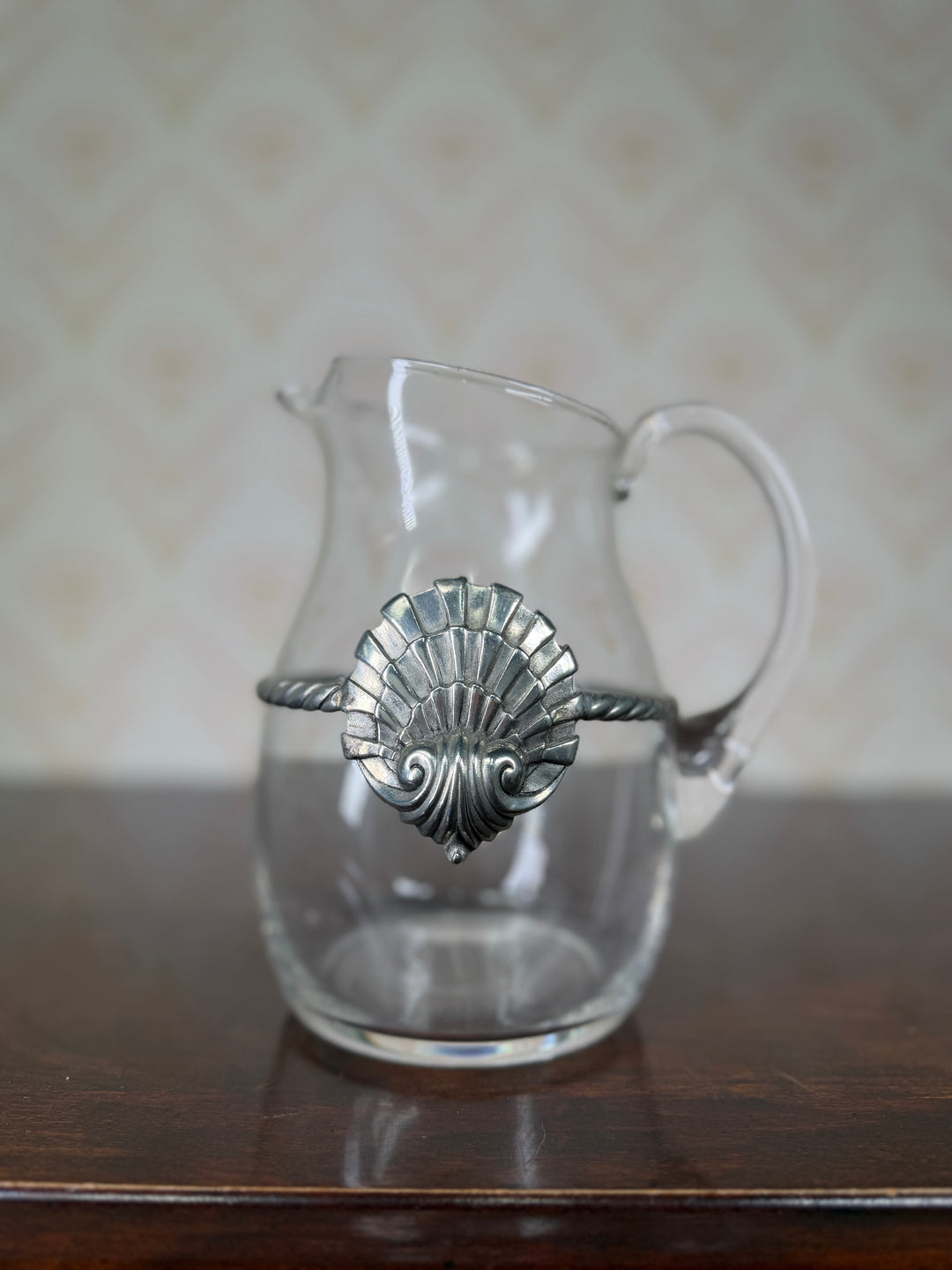 Glass and Pewter Pitcher