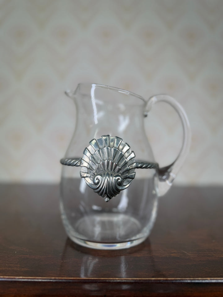 Glass and Pewter Pitcher