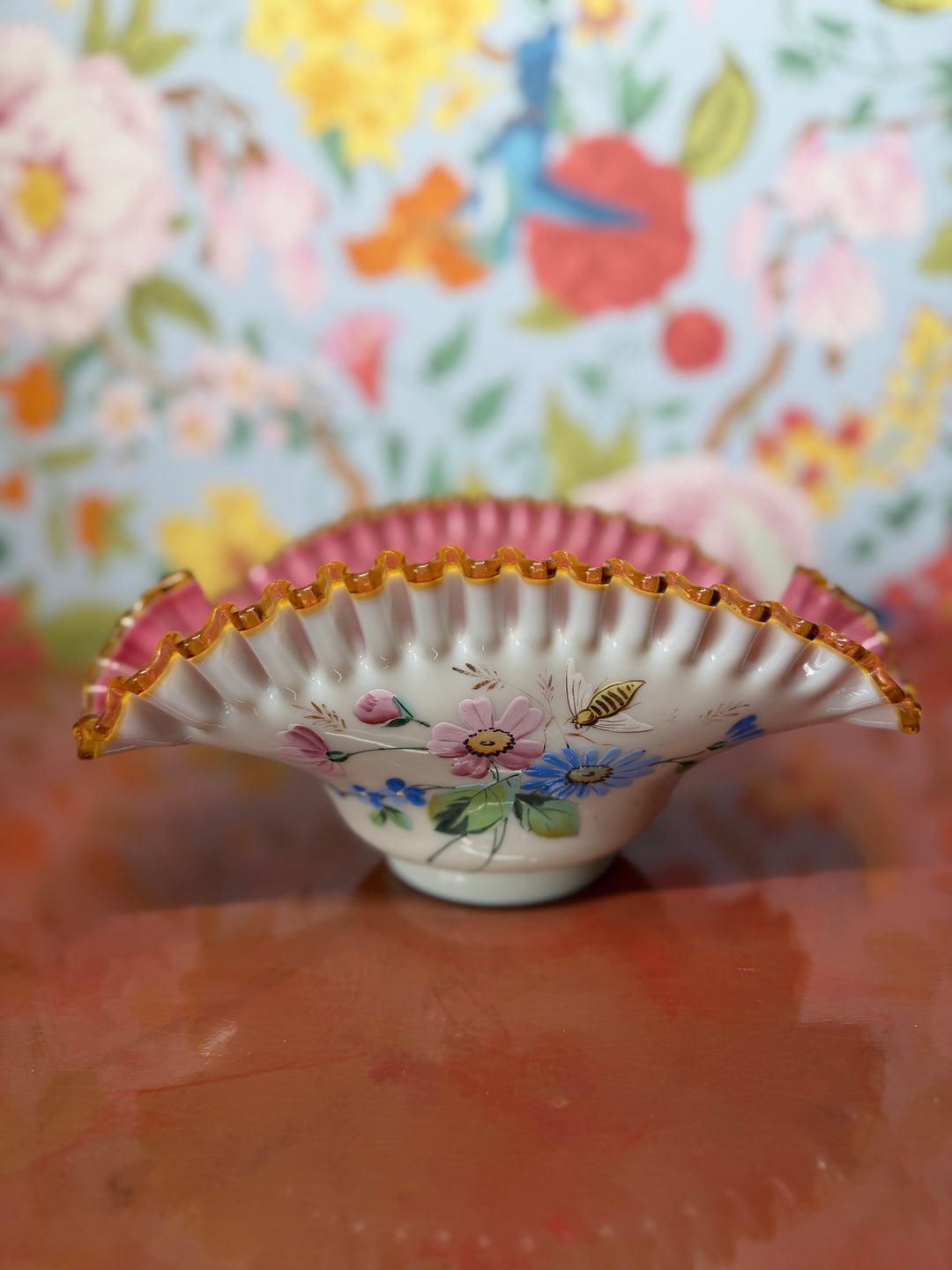 Antique Art Glass Victorian Berry Server