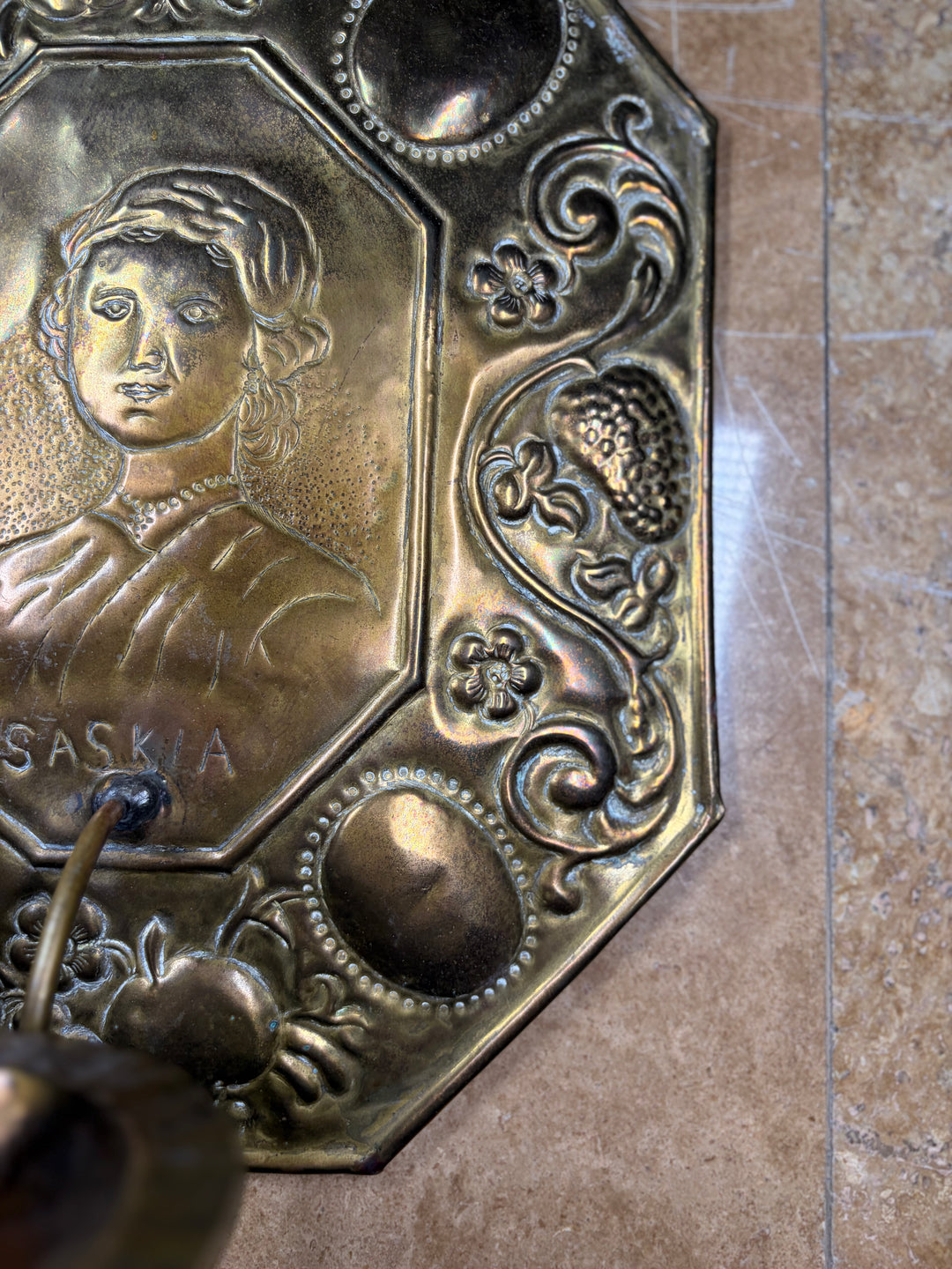 2 Brass Wall Sconces engraved "Rembrandt"