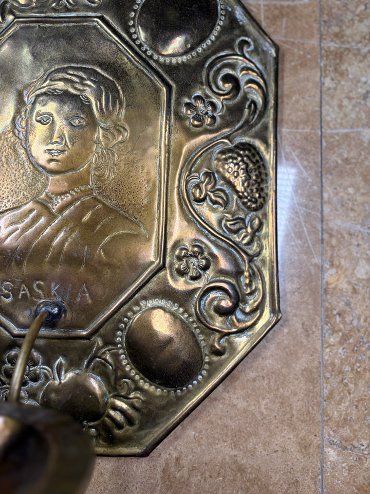 2 Brass Wall Sconces engraved "Rembrandt"
