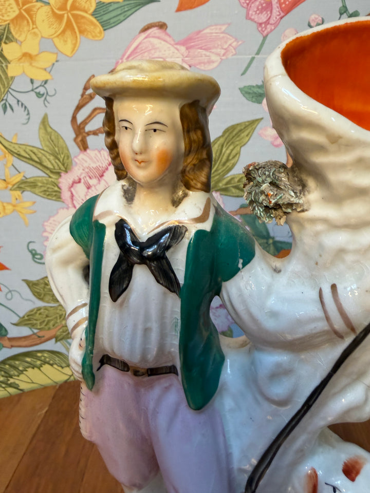 Staffordshire Man, Dog, and Lamb
