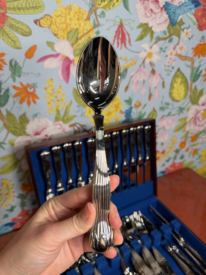 Vintage Tiffany & Co Flatware Set - Set of 16 Knives, 2 Serving Forks, 3 Serving Spoons, 16 Soup Spoons, 16 Dessert Spoons