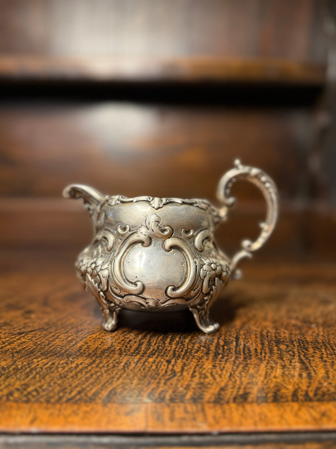 English Victorian Sterling Silver Tea & Coffee Service, Louis XV Pattern