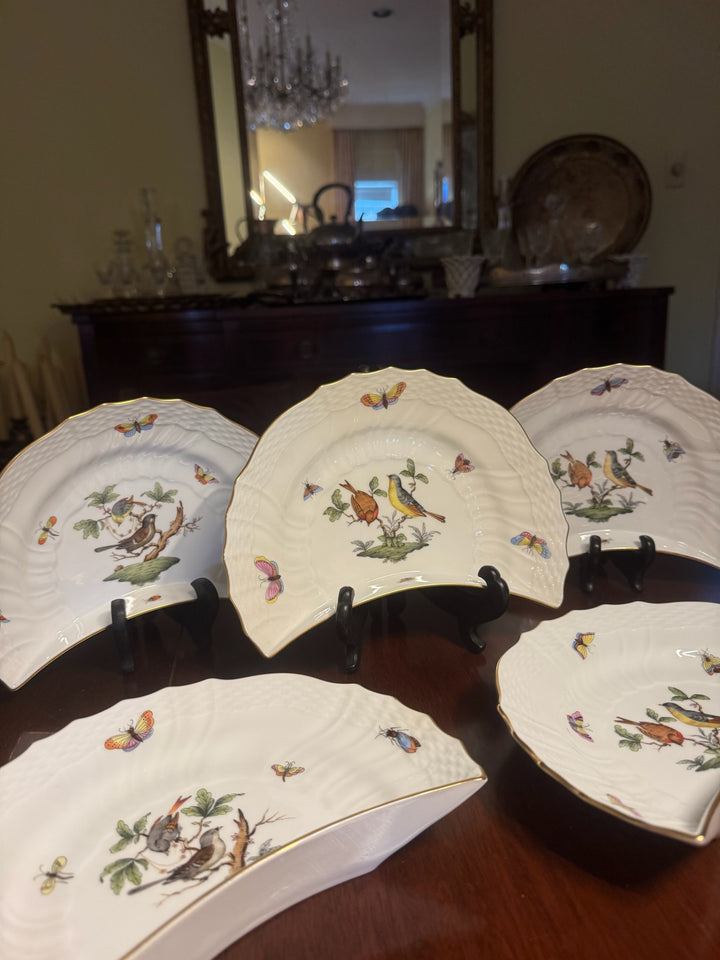 5 Herend Rothschild Salad Plates (#1530)