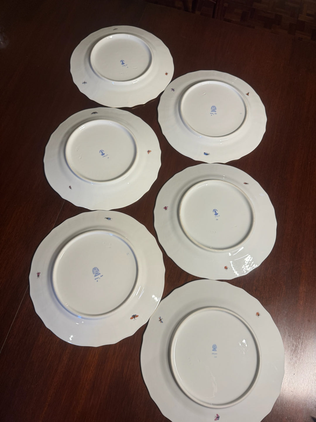 6 Herend Rothschild Dinner Plates (#1527)