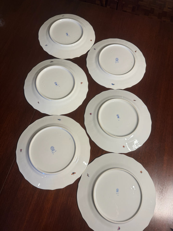 6 Herend Rothschild Dinner Plates (#1527)
