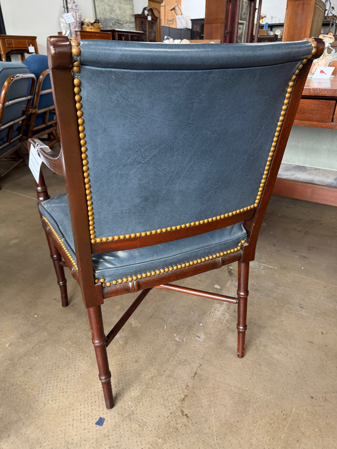 Regency Style Chairs with Faux Leather