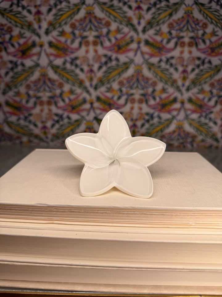 White Ceramic Flower-Shaped Dish