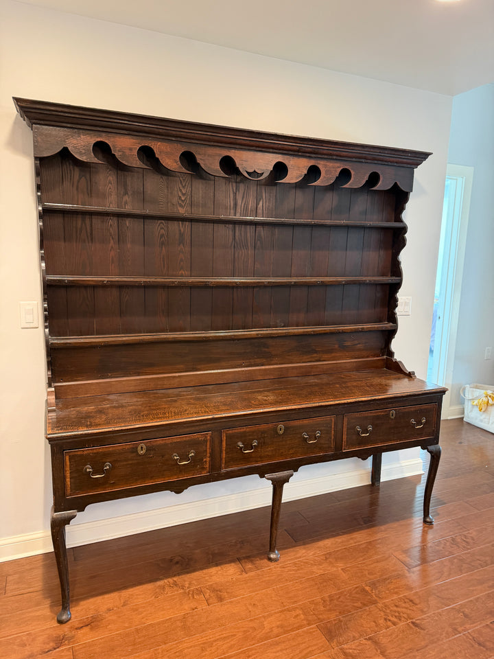 Antique Welsh Oak Dresser with Plate Rack