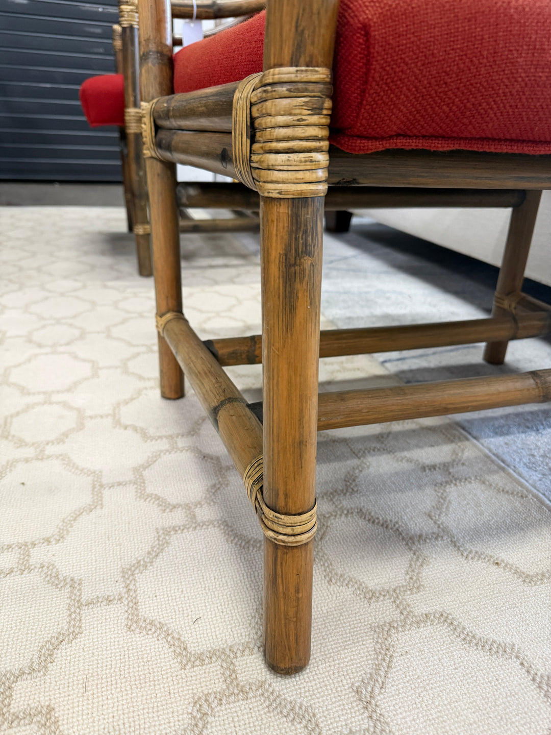 Set of 2 Vintage Bamboo and Rattan Chairs