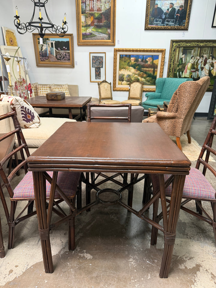 Vintage Bamboo Card Table