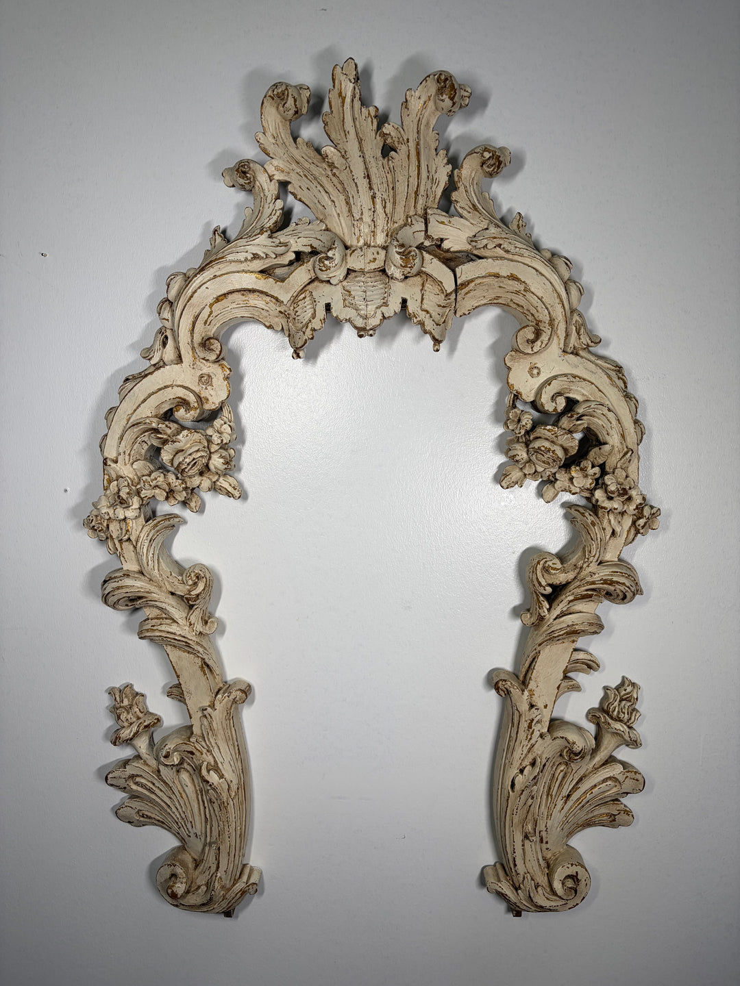 Large Baroque-Style Carved Architectural Arch Wall Ornament