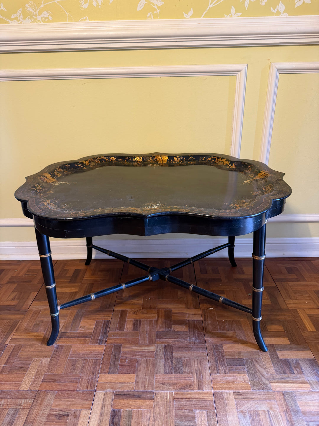 Antique Black Lacquer Paper Mache