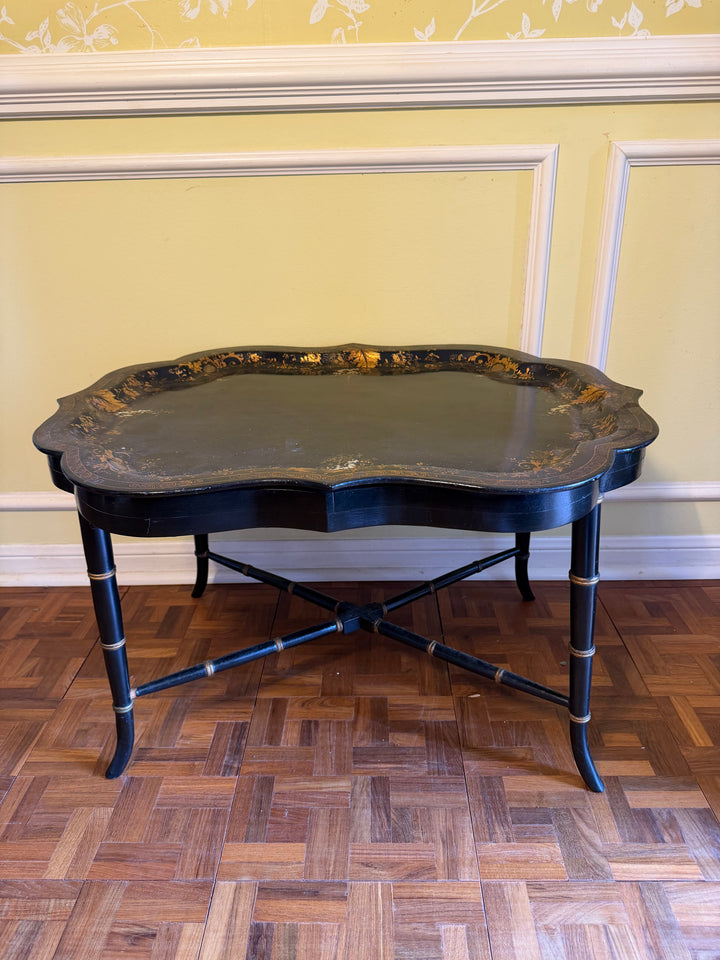 Antique Black Lacquer Paper Mache