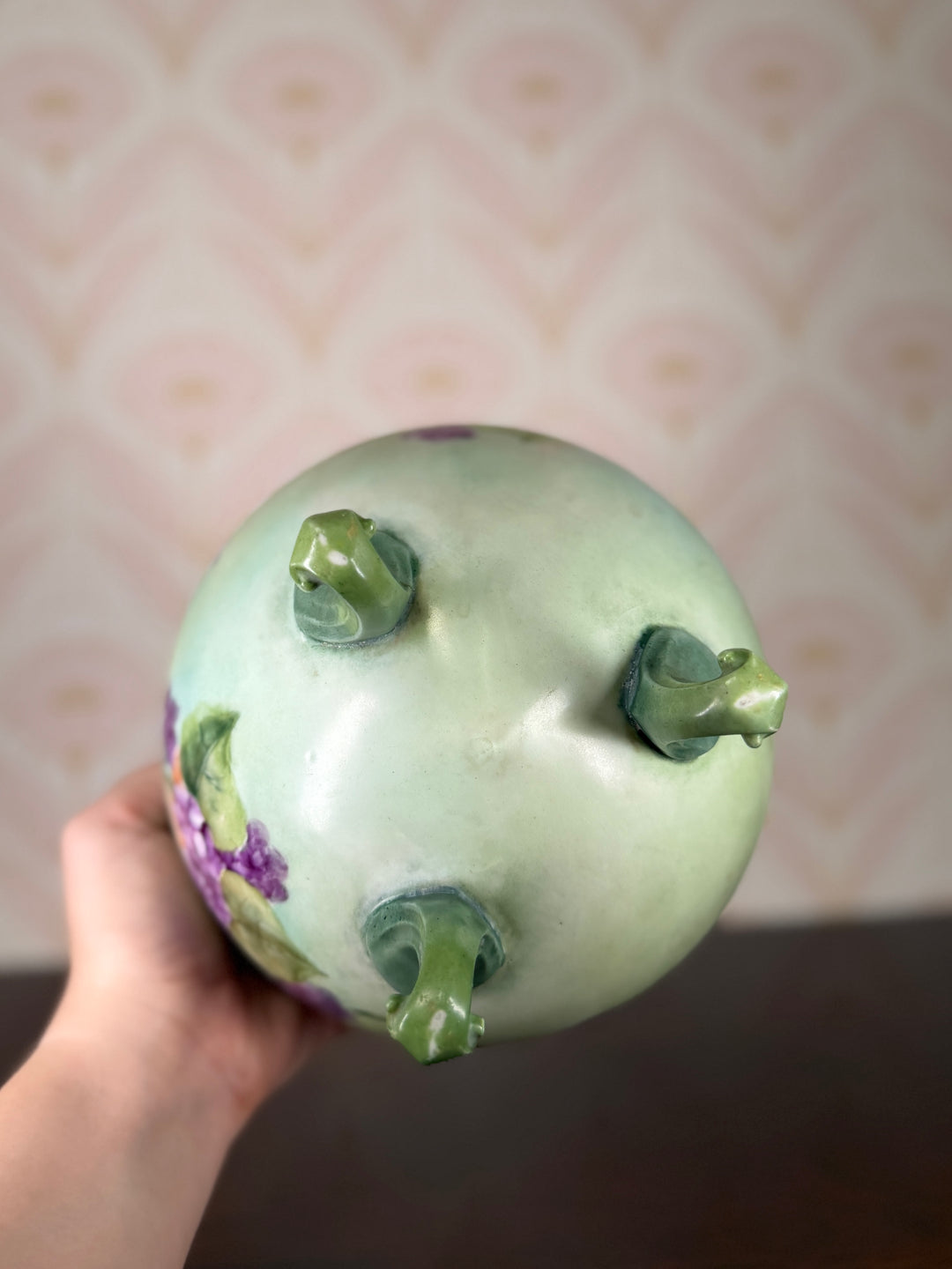 Footed Porcelain Painted Planter