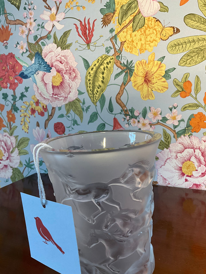 Lalique Mustang Vase - Chip on Rim