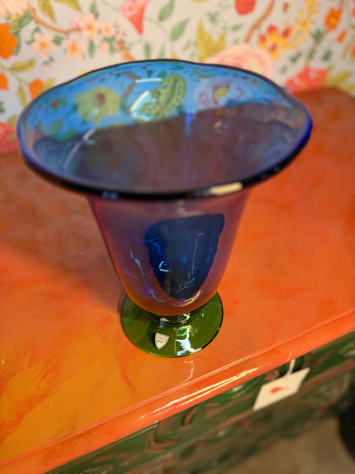 Orrefors Blue & Green Vase