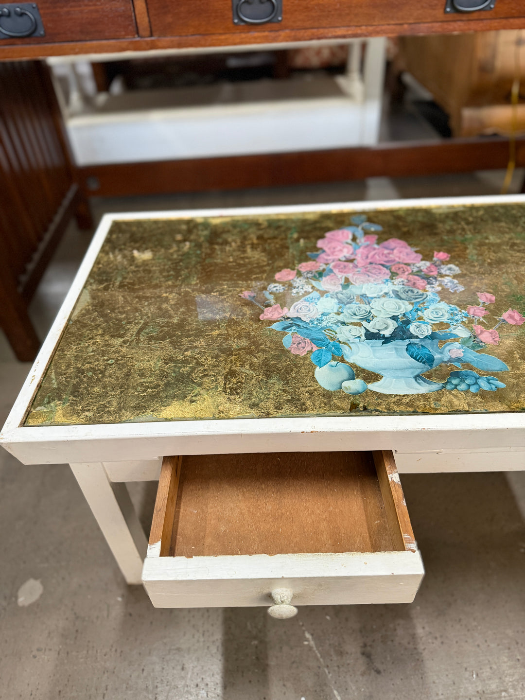 Antique Gold Leaf Coffee Table