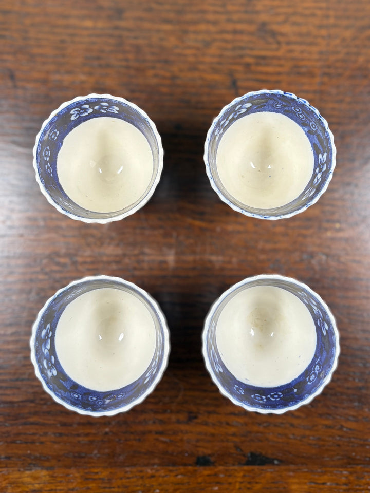 Set of 4 Vintage Spode Blue and White Egg Cups