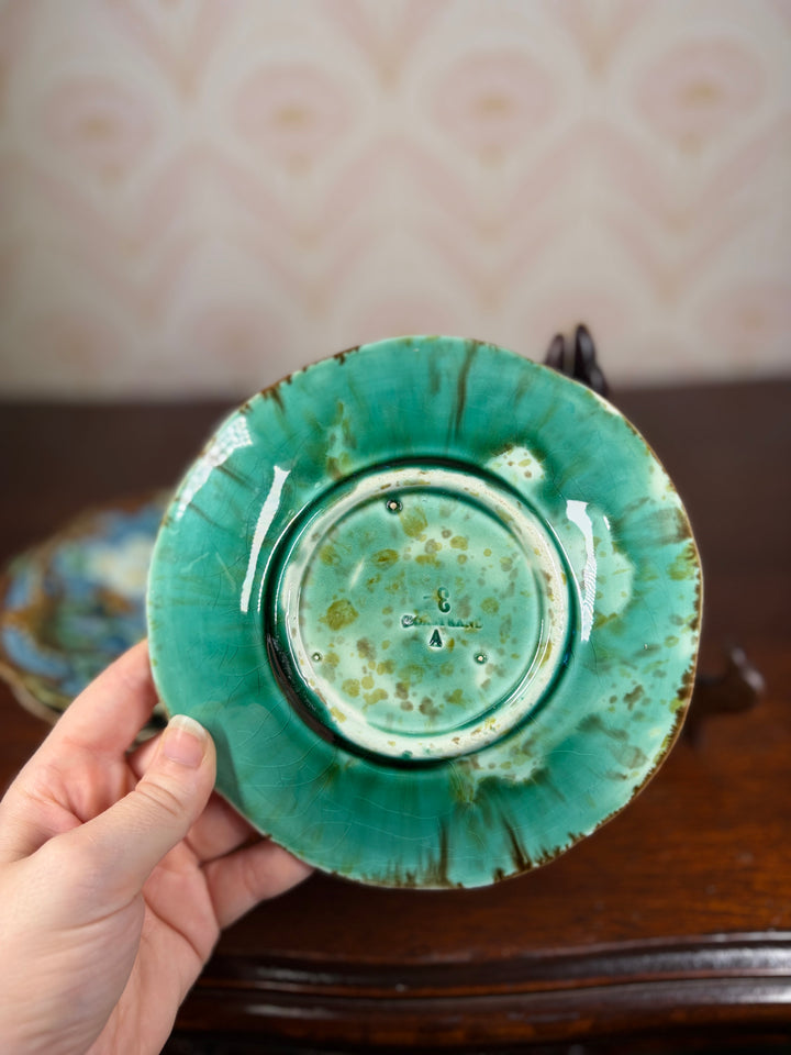 Set of Four 19th Century Swedish Majolica-Style Dessert Plates