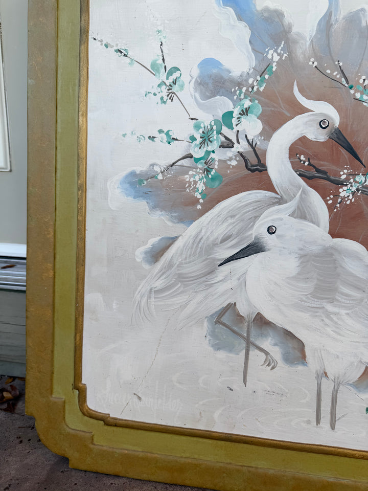 Painted Screen by Lucien Lienfelder, Signed