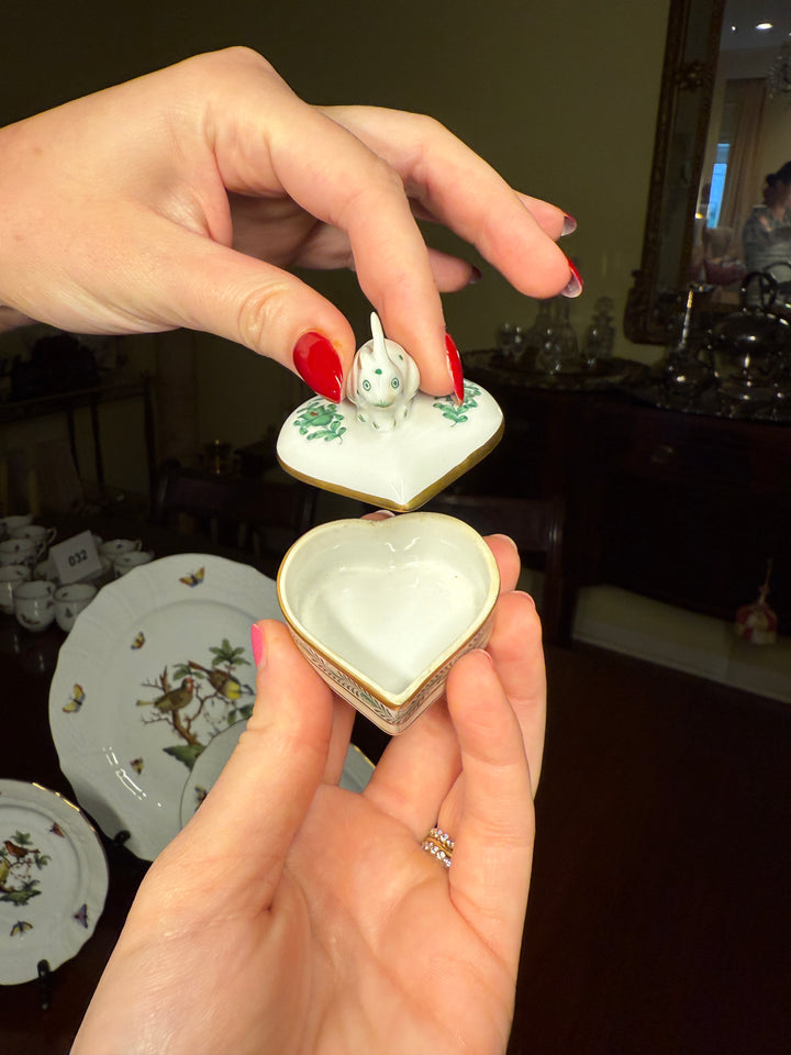 Herend Green Bunny Box