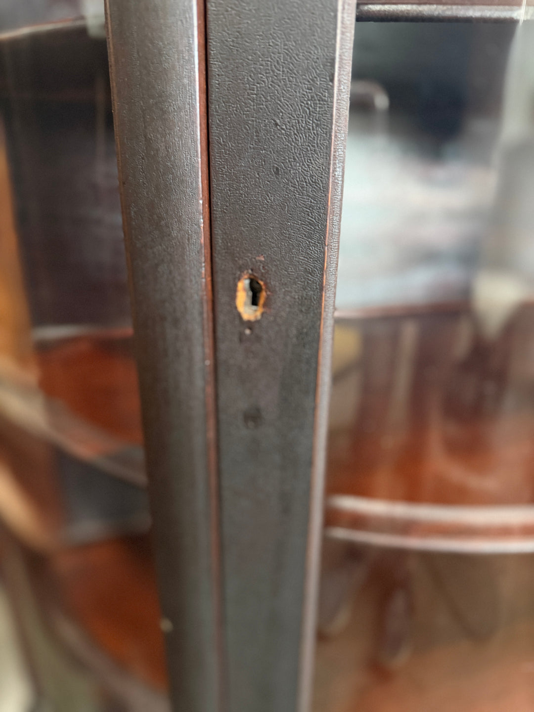 Curved Glass Claw Foot China Cabinet (Missing Key)