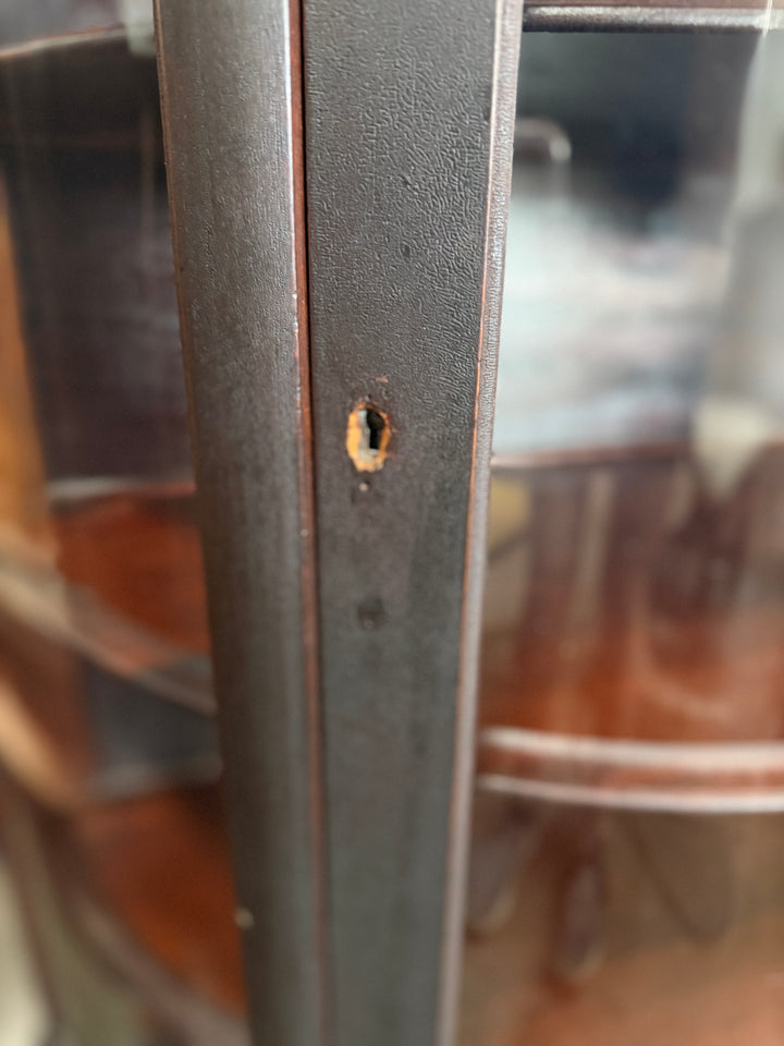 Curved Glass Claw Foot China Cabinet (Missing Key)