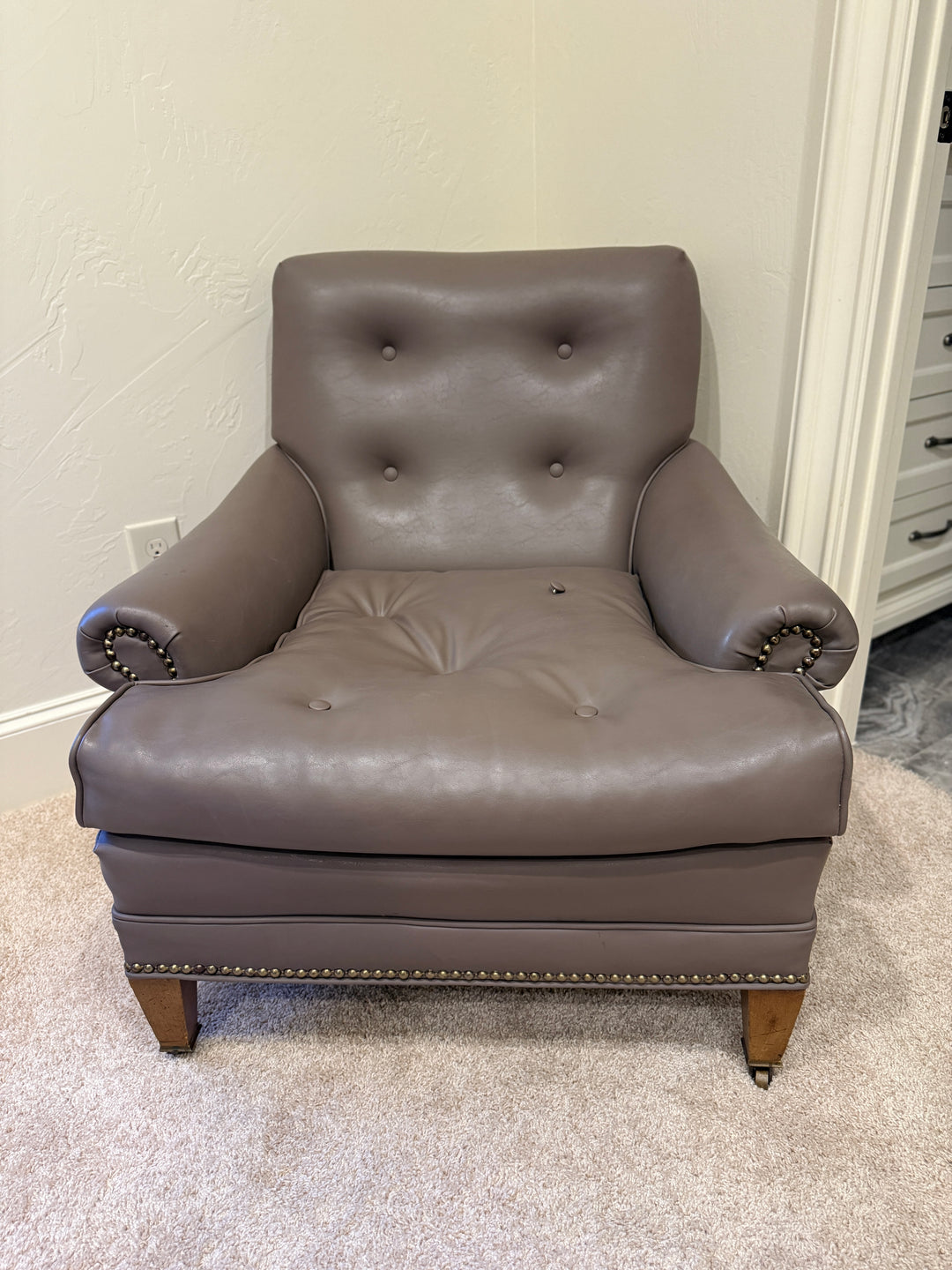 Leather Chair and Ottoman