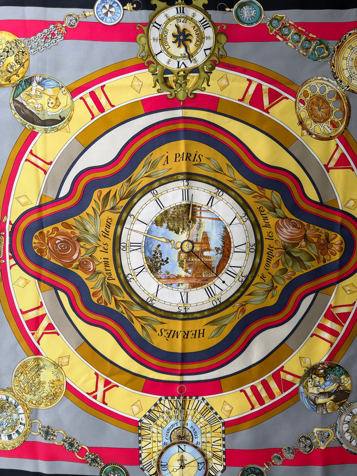 Vintage HERMÈS Parmi Les Fleurs Compass 90
