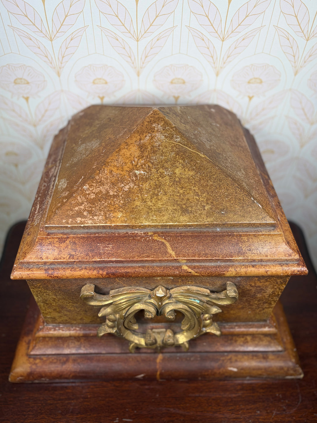 Decorative Wooden Wall Bracket with Gilt Rococo Hardware