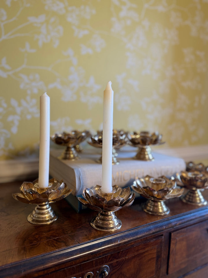 Vintage Brass Lotus Candleholders (Sold individually)