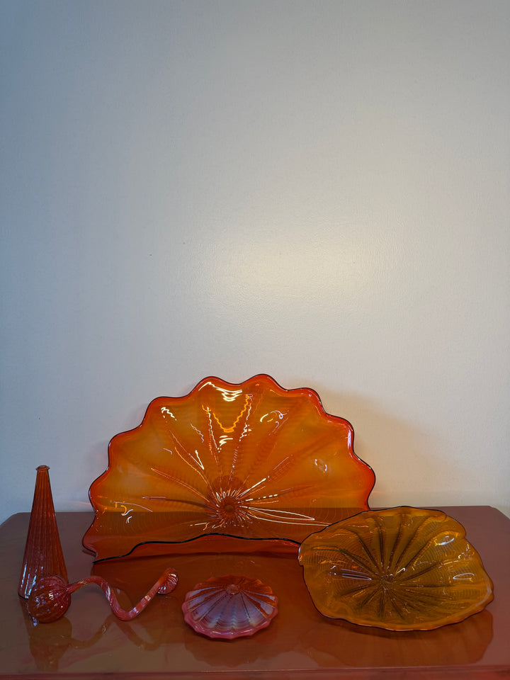 Chihuly Persian Set of 5 with Black Lip Wrap