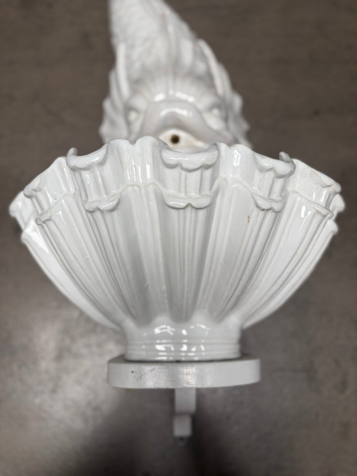 Wall Fountain / Lavabo Featuring Aquatic Creature & Shell Basin