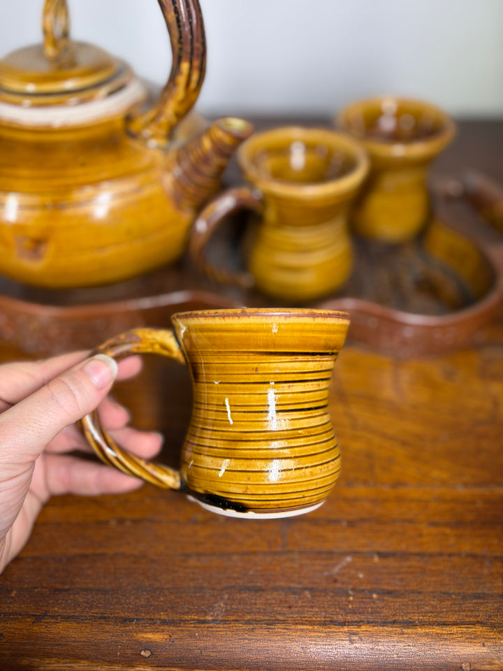 Handmade Studio Pottery Tea Set with Tray