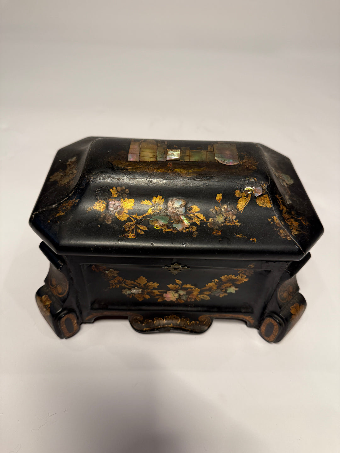 Mother of Pearl Inlaid Lacquer Box