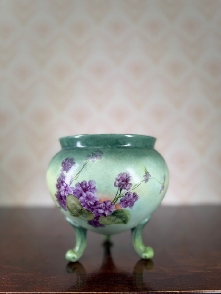 Footed Porcelain Painted Planter