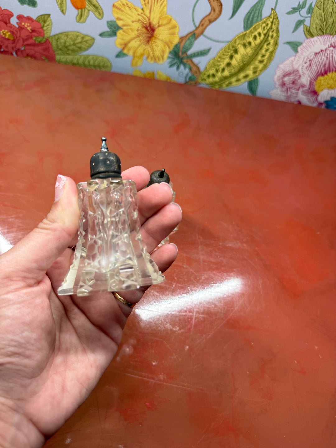 Cut Glass Salt and Pepper Shakers