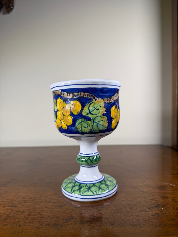 Handpainted Portuguese Service for 4 (Chalice Cups, appetizer plates, dinner plates)