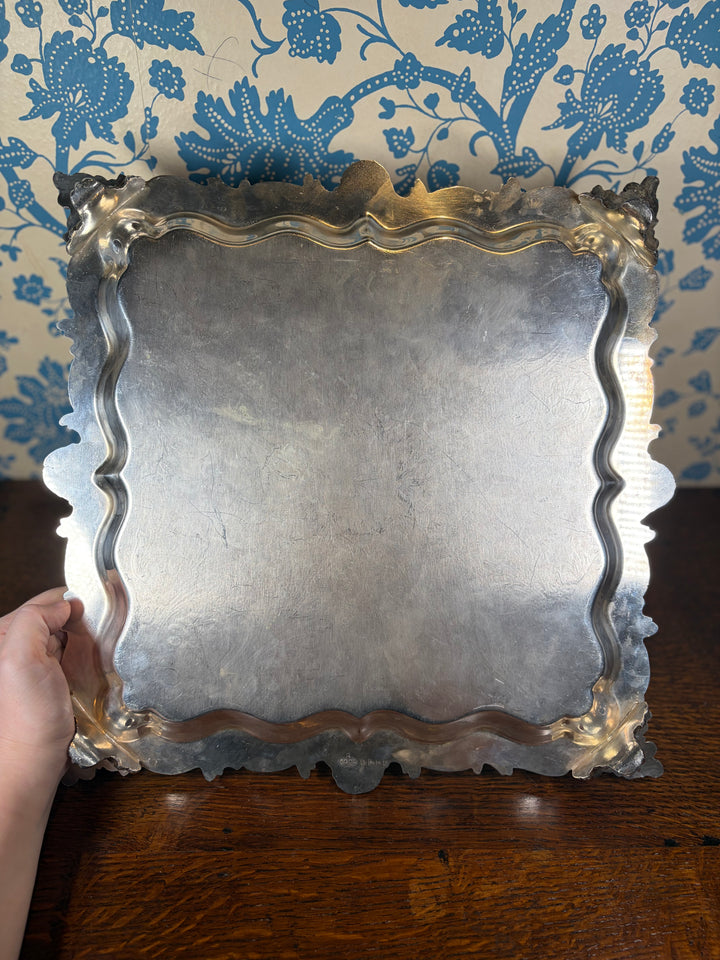 Silver Plated Ornate Square Tray (Victorian Style)