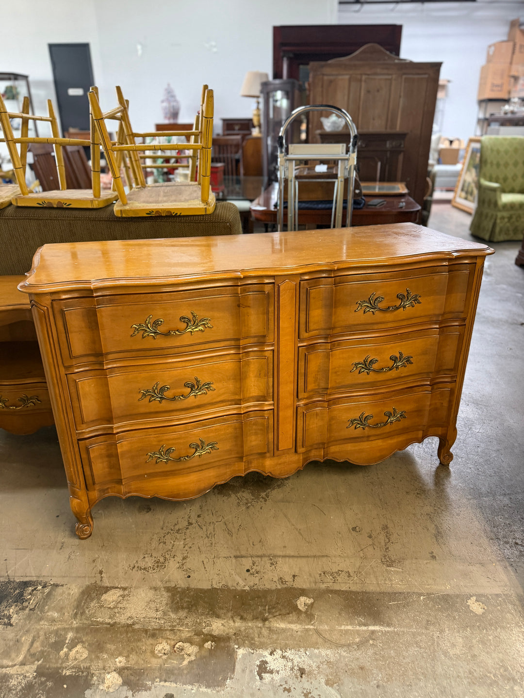 Vintage French Provincial Dresser with Mirror