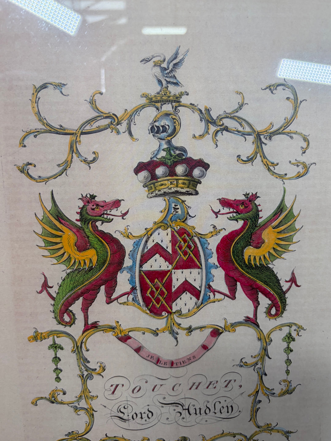 Framed Heraldic Coat of Arms Print – Touchet, Lord Audley