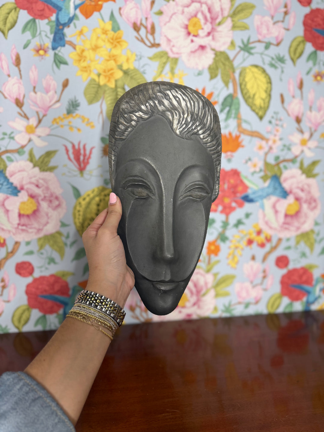 Letitia Metal Face Sculpture