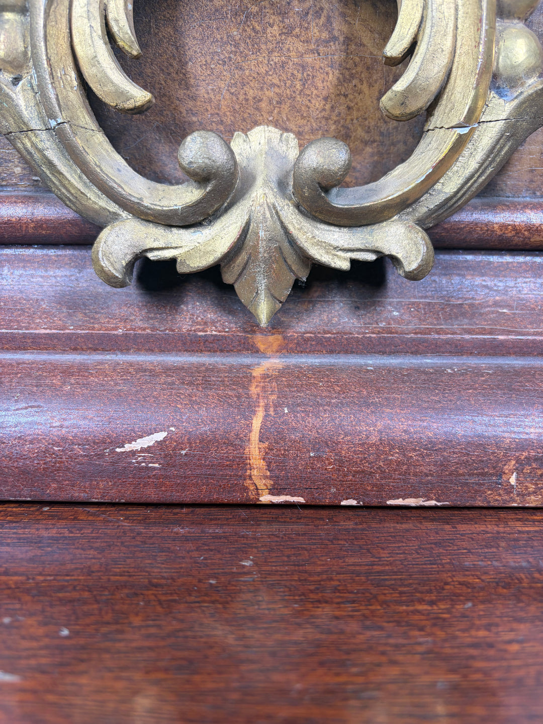 Decorative Wooden Wall Bracket with Gilt Rococo Hardware