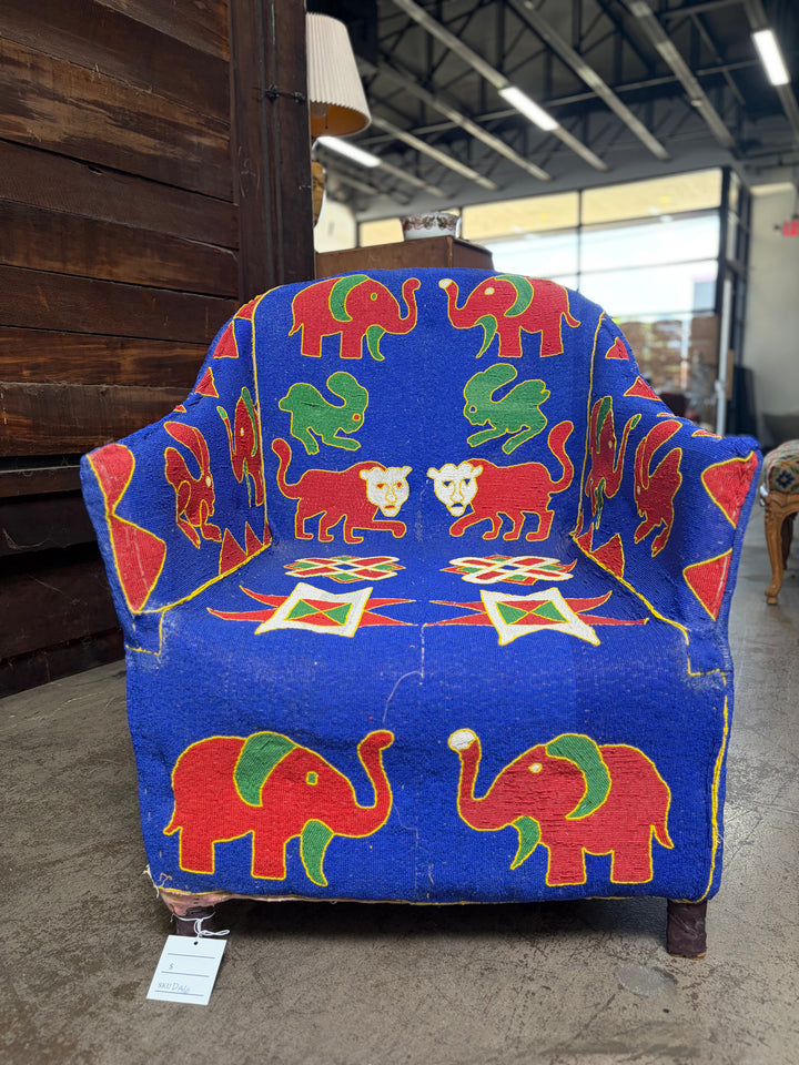Vintage Beaded African Armchair