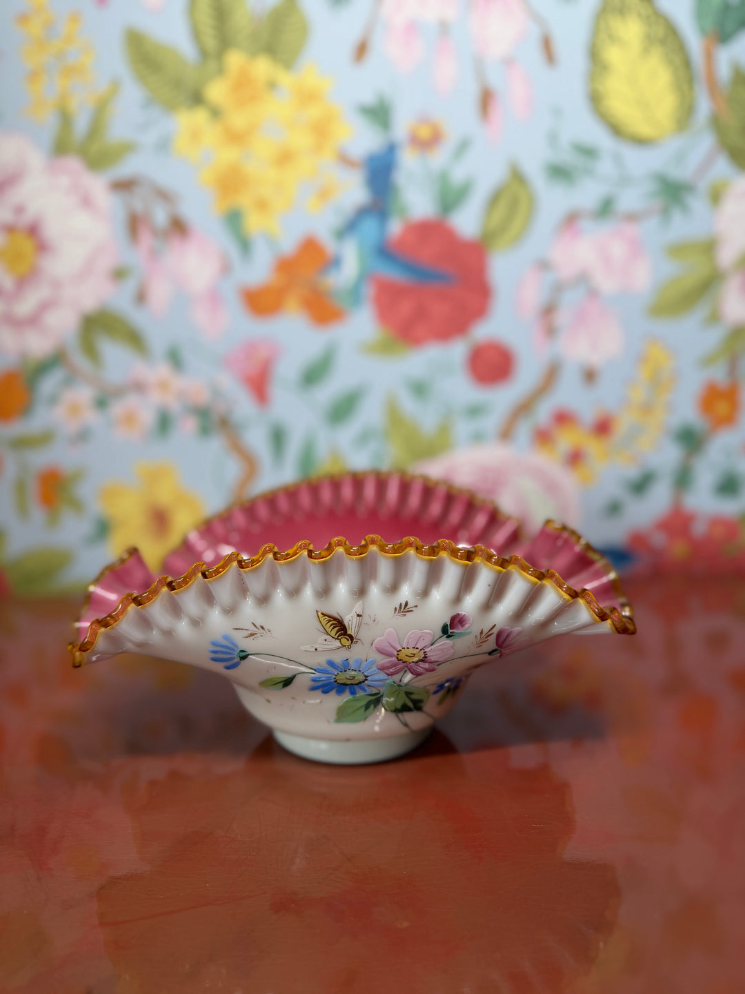 Antique Art Glass Victorian Berry Server